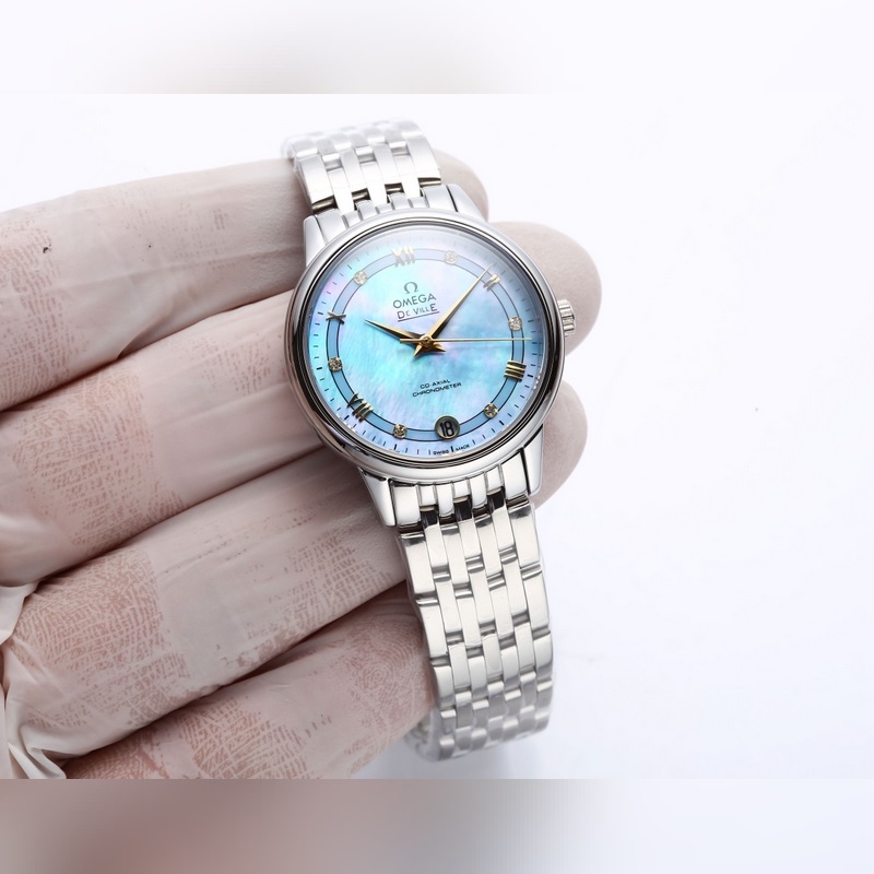 Omega De Ville Ladies Replica Watch V Version Genuine Pearl Dial-2