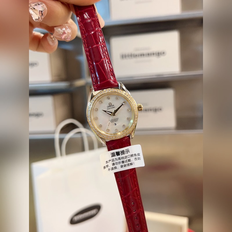 Omega Seamaster Aqua Series Exclusive New Release Premium Quality Crocodile Leather-4