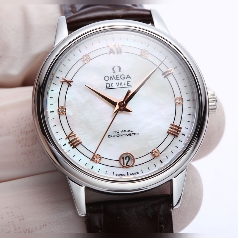 Omega De Ville Ladies Replica Watch V Factory Genuine Pearlescent Dial High-Quality Version-3