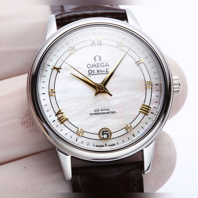 Omega De Ville Ladies Replica Watch V Factory Genuine Pearlescent Dial High-Quality Version-5