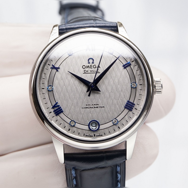 Omega De Ville Couple Replica Watch Authentic Sunburst Dial High-Quality Glass-5