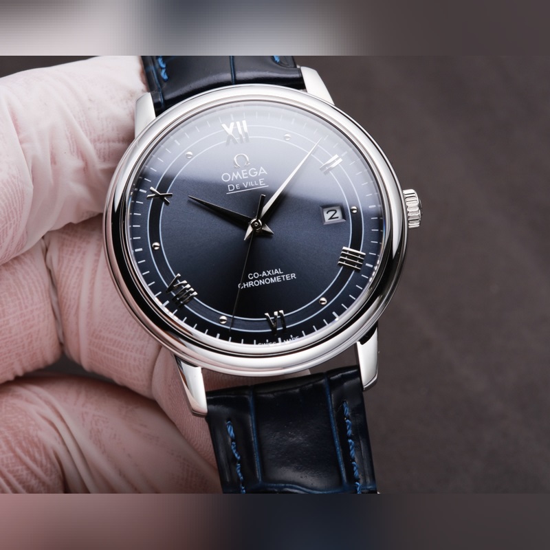 OMEGA De Ville Couple Replica Watch with Sunburst Dial and Sapphire Crystal-5