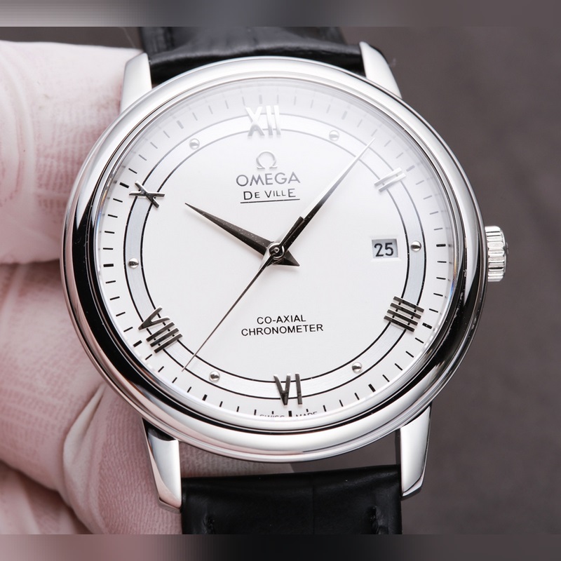 Omega De Ville Series Couple Replica Watch Authentic Sunburst Dial Quality Timepieces-1