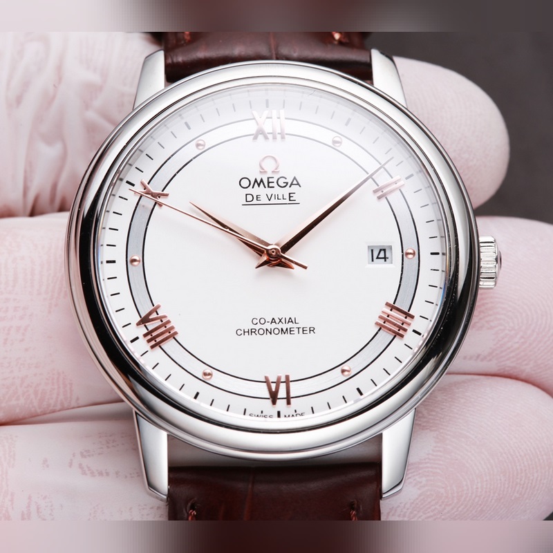Omega De Ville Series Couple Replica Watch Authentic Sunburst Dial Quality Timepieces-5