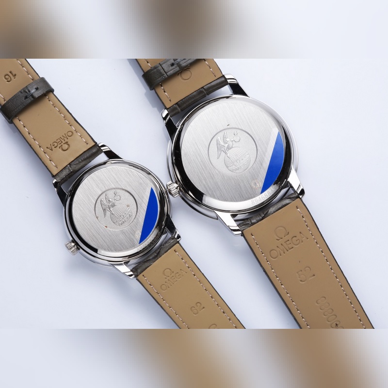 Omega De Ville Series Couple Replica Watch Authentic Sunburst Dial Quality Timepieces-8