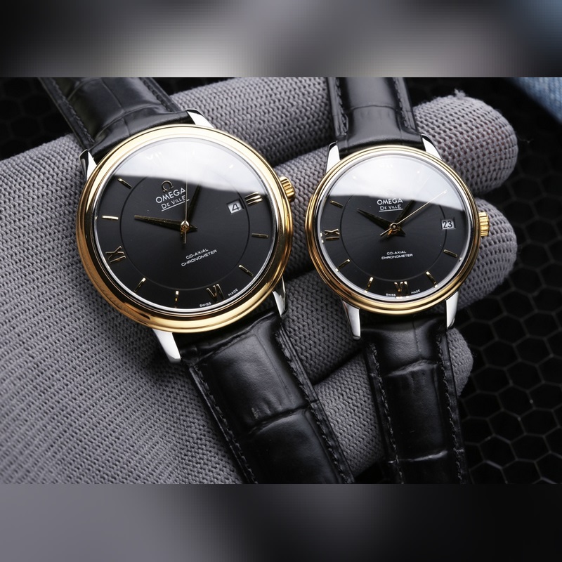 Omega De Ville Co-Axial Couple Replica Watch Sunburst Dial Authentic Quality-3
