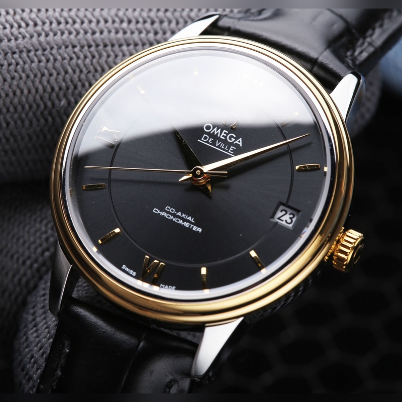 Omega De Ville Co-Axial Couple Replica Watch Sunburst Dial Authentic Quality-4