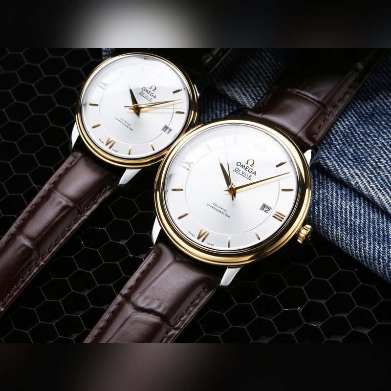 Omega Seamaster De Ville Couple Replica Watch Authentic Sunburst Dial High-Quality-5