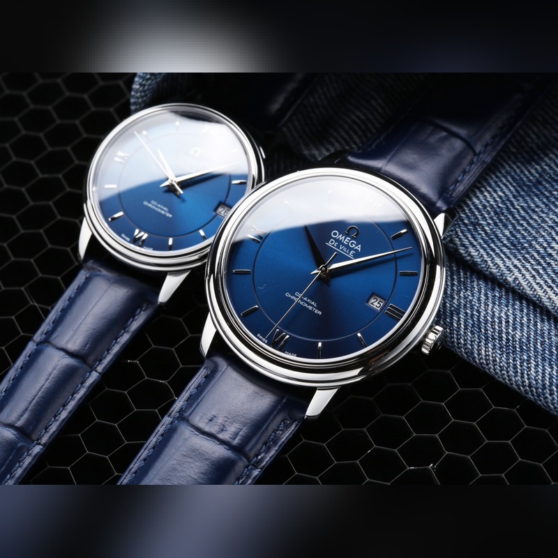 Omega De Ville Devilfly Series Couple Replica Watch Genuine Sunburst Dial Quality-2