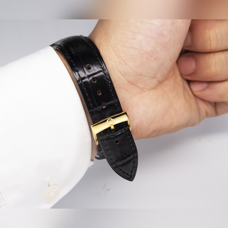 Omega De Ville Hour Vision Couples Replica Watch Genuine Sunburst Dial Sapphire Crystal-7