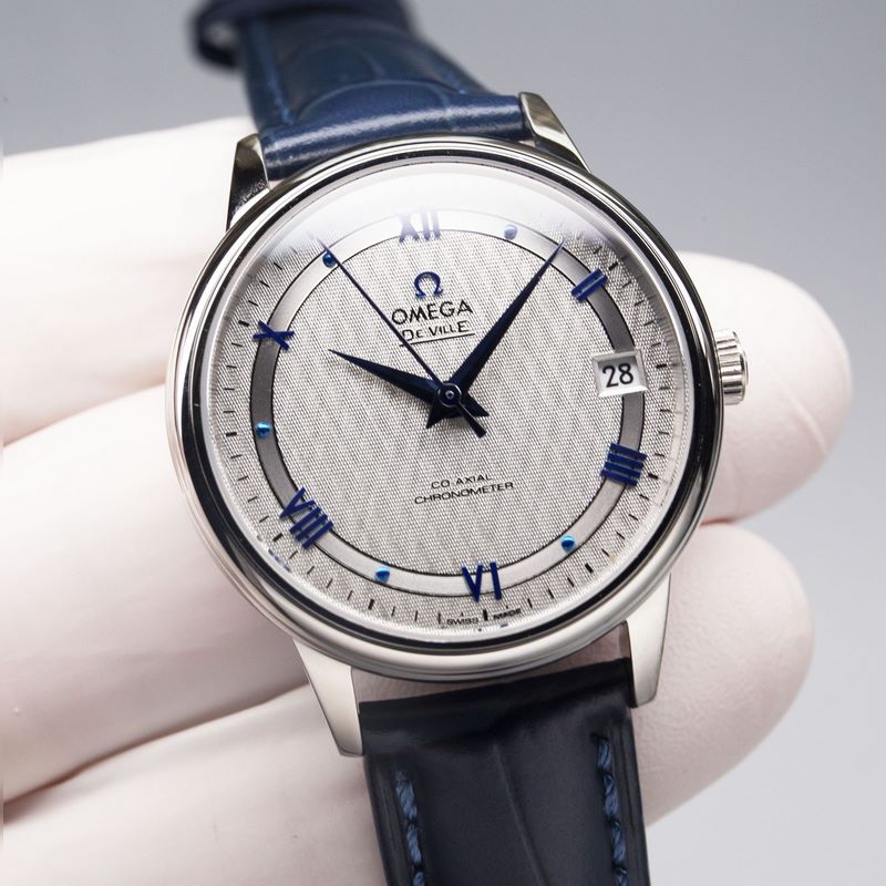 Omega De Ville Couple Replica Watch Authentic Sunburst Dial Sapphire Crystal-2