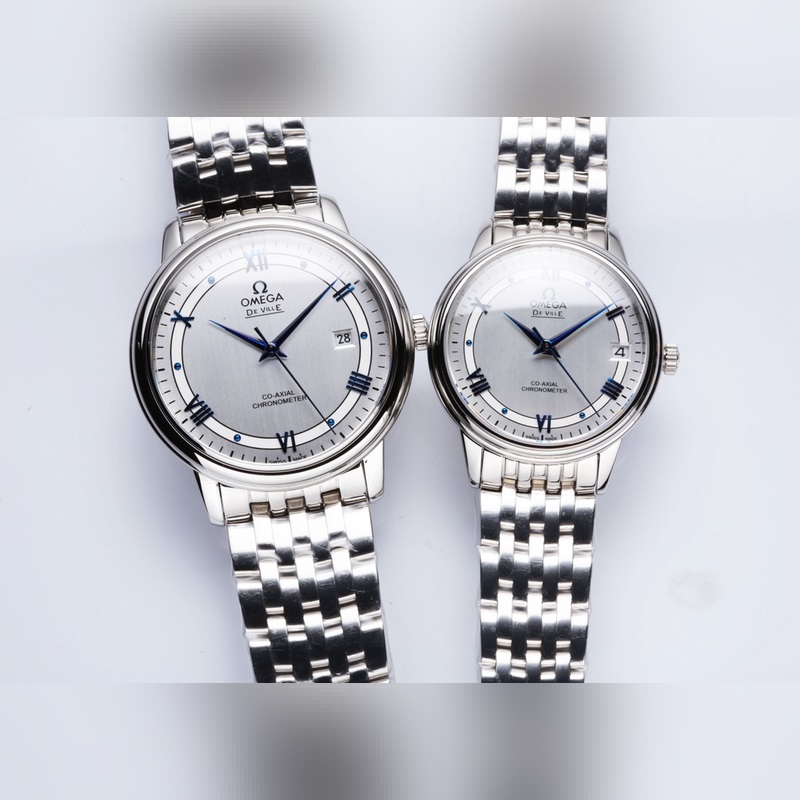 Omega De Ville Couples Replica Watch Original Sunburst Dial Authentic Quality-5