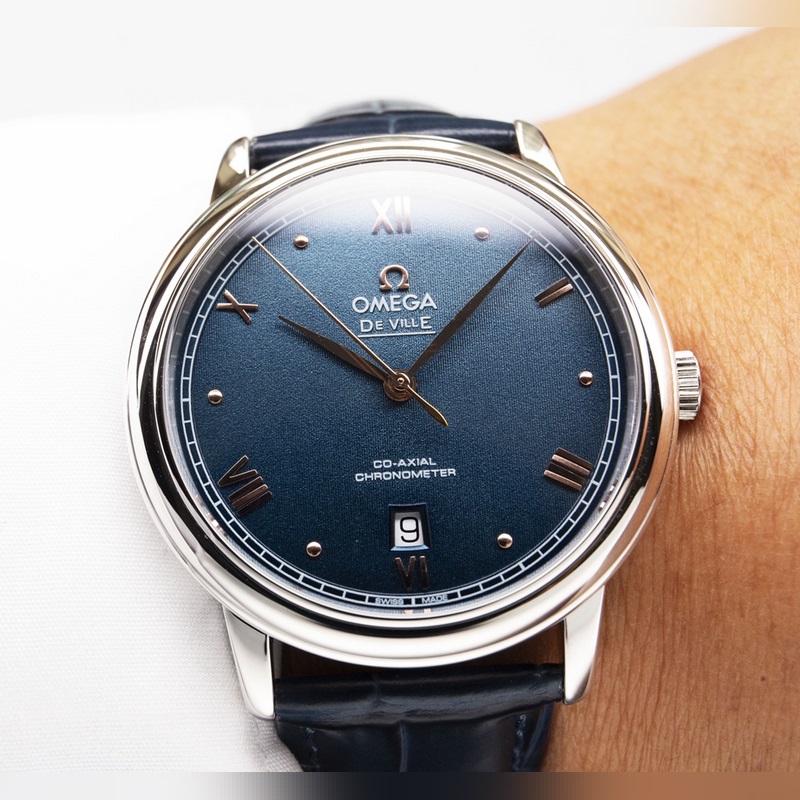 Omega De Ville Speedmaster Couple Replica Watch Genuine Sunburst Dial Quality Timepieces-3