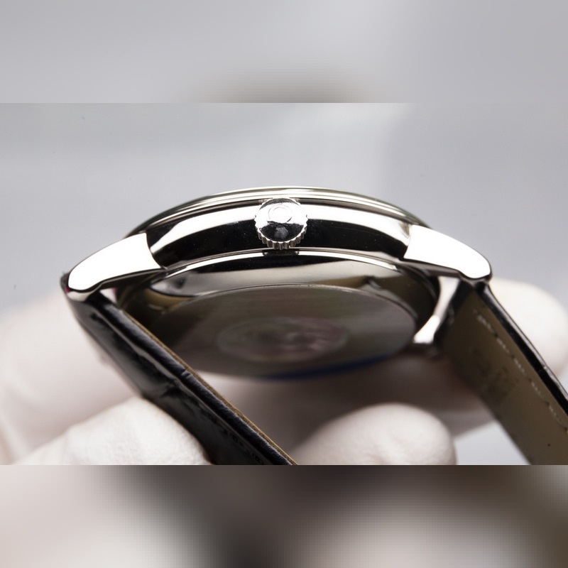 Omega De Ville Couple Replica Watch Genuine Sunburst Dial Arc Surface Glass-6