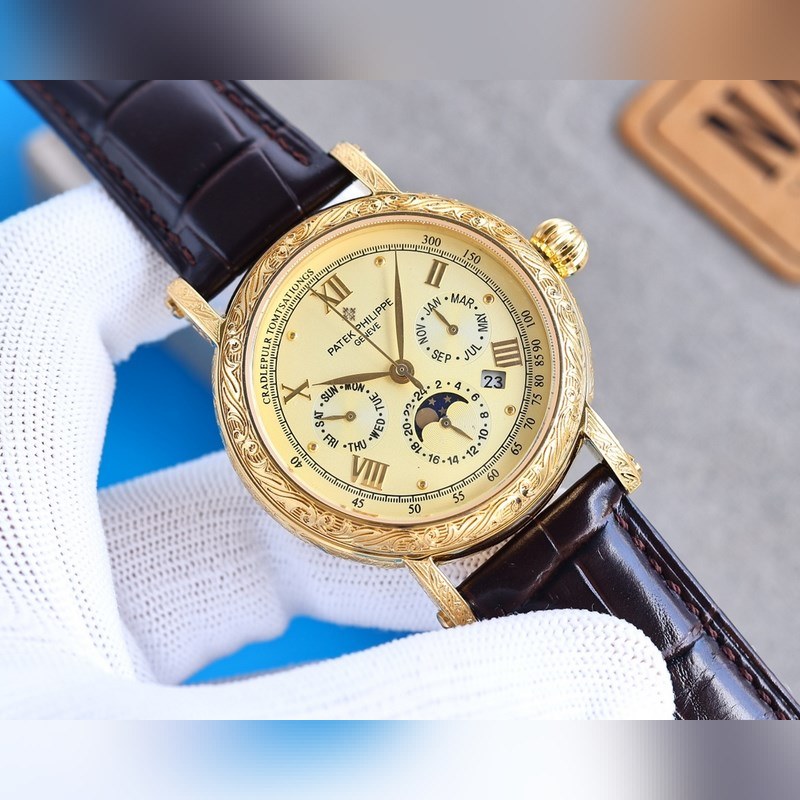 Patek Philippe Complications Handcrafted Engraved Replica Watch-3