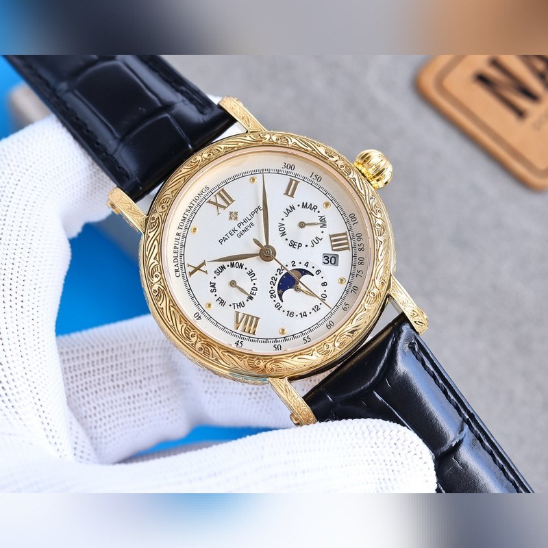 Patek Philippe Complications Handcrafted Engraved Replica Watch-4