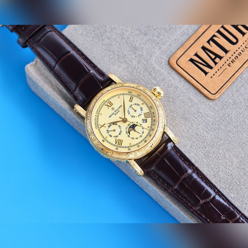 Patek Philippe Complications Handcrafted Engraved Replica Watch-6