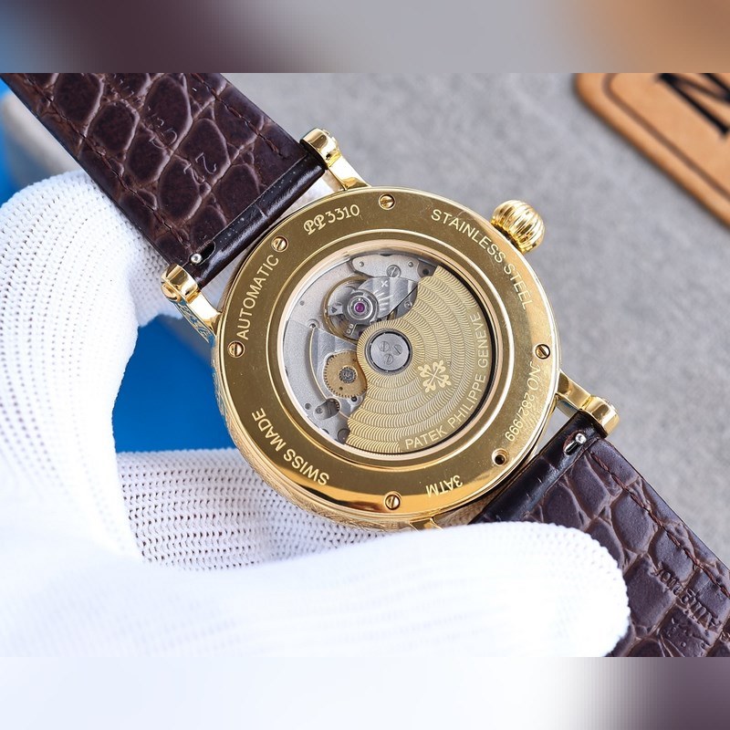 Patek Philippe Complications Handcrafted Engraved Replica Watch-8