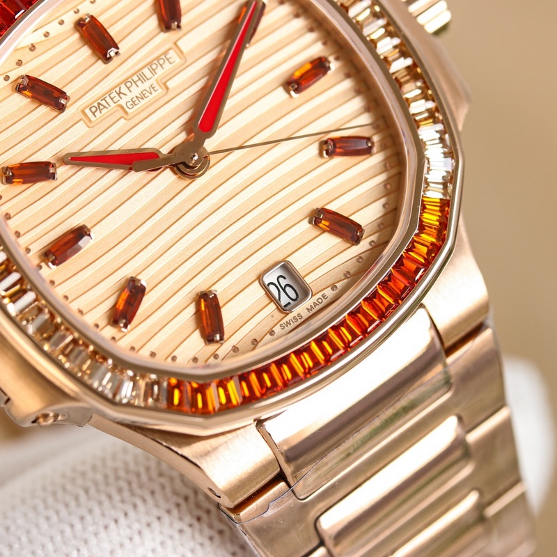 Patek Philippe RM Nautilus Rainbow Diamond Ladies Replica Watch-5