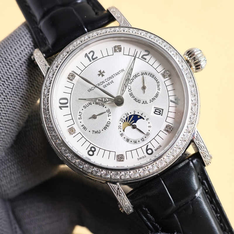 Patek Philippe Calatrava Elegant Silver Hooks with Artistic Dial Design-4