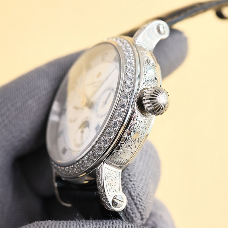 Patek Philippe Calatrava Elegant Silver Hooks with Artistic Dial Design-5