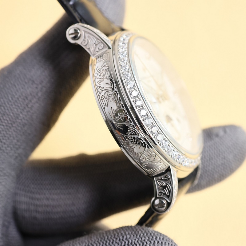 Patek Philippe Calatrava Elegant Silver Hooks with Artistic Dial Design-7