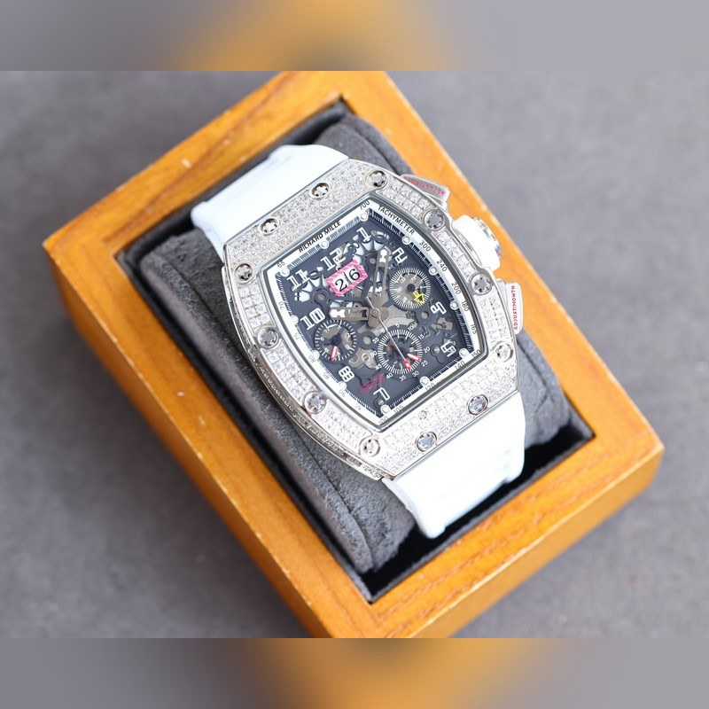Richard Mille RM-011 Full Diamond Chronograph Multifunction Replica Watch-2
