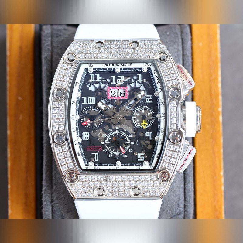 Richard Mille RM-011 Full Diamond Chronograph Multifunction Replica Watch-3