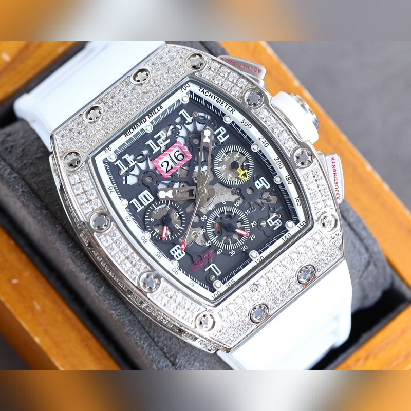 Richard Mille RM-011 Full Diamond Chronograph Multifunction Replica Watch-4