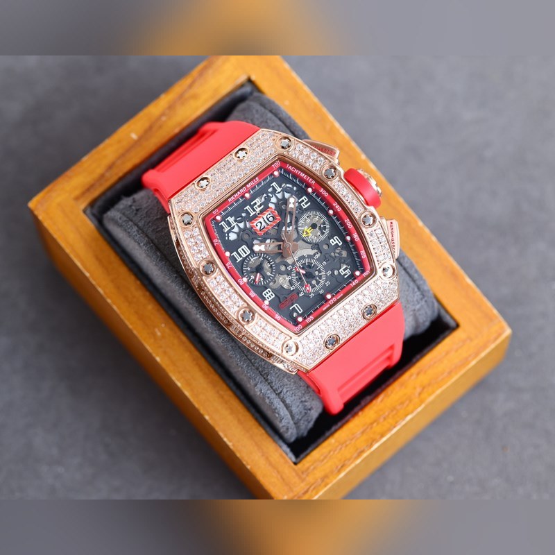 Richard Mille RM-011 Full Diamond Six-Hands Multifunction Replica Watch-2