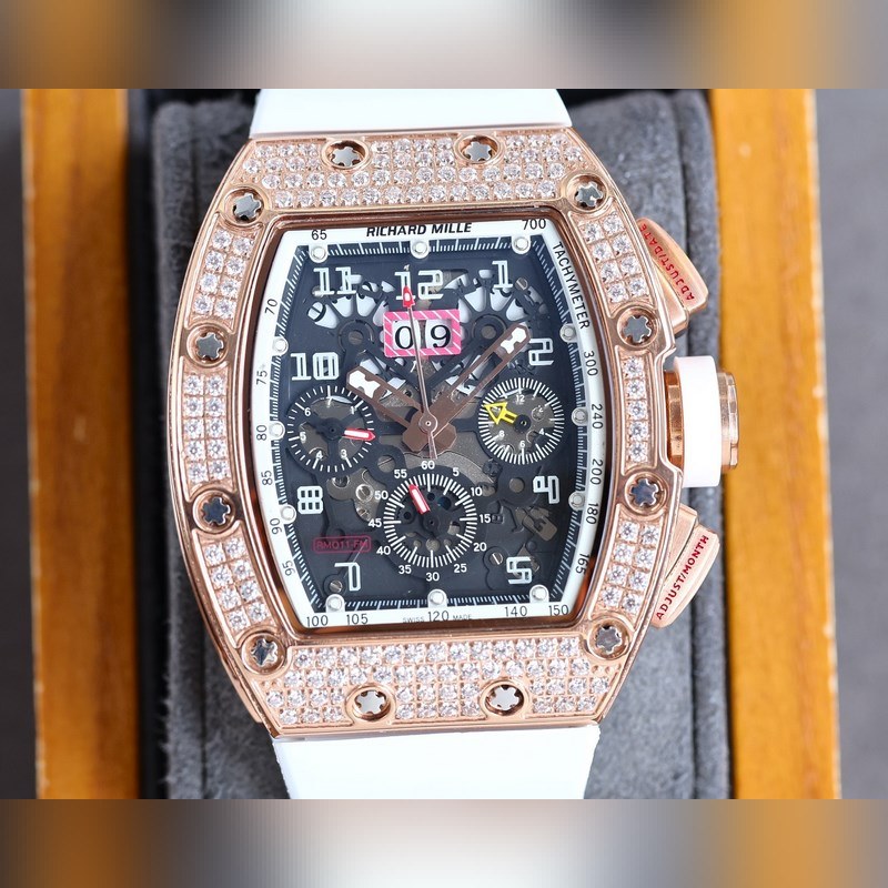 Richard Mille RM-011 Diamond-Studded Multifunctional Replica Watch-3
