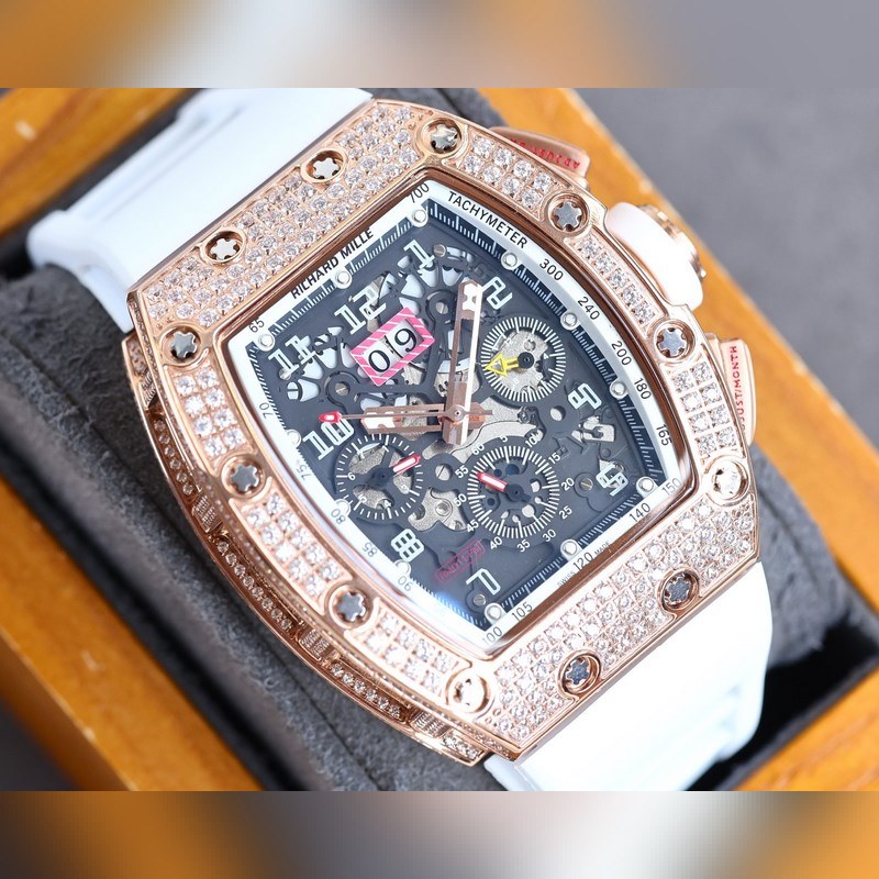 Richard Mille RM-011 Diamond-Studded Multifunctional Replica Watch-4