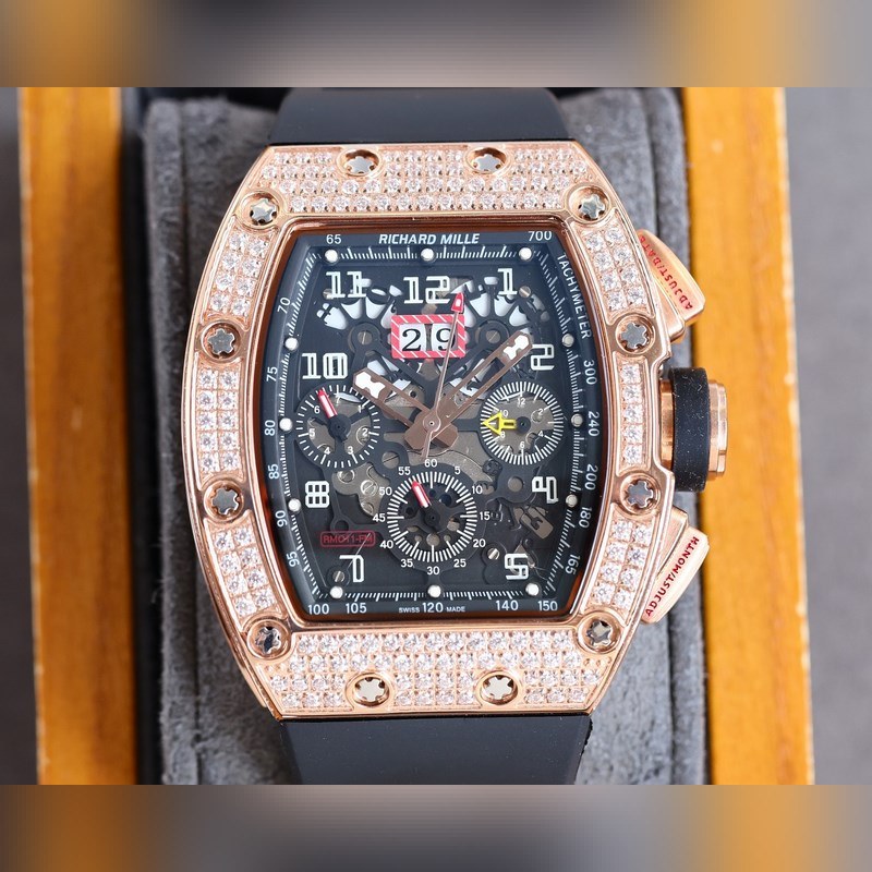Richard Mille RM-011 Full Diamond 6-Needle Multifunctional Replica Watch-3