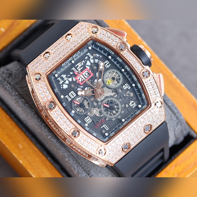 Richard Mille RM-011 Full Diamond 6-Needle Multifunctional Replica Watch-4