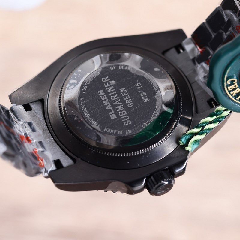 BLAKEN Rolex Submariner Green Black Carbon Upgrade 5-Group Black Steel Band-8