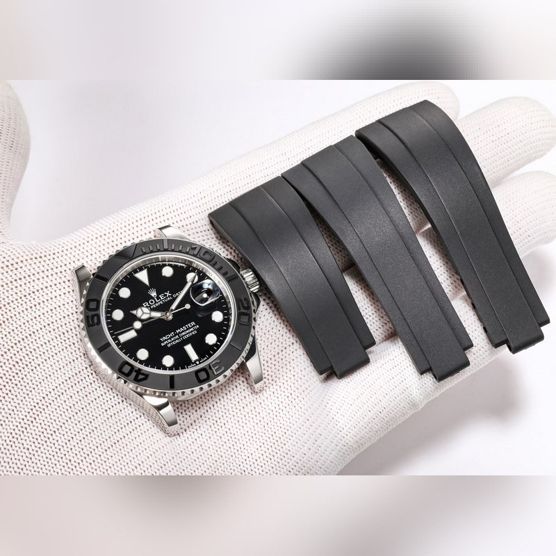 Rolex Yacht-Master II 42MM Platinum Ceramic Bezel Rubber Strap-3