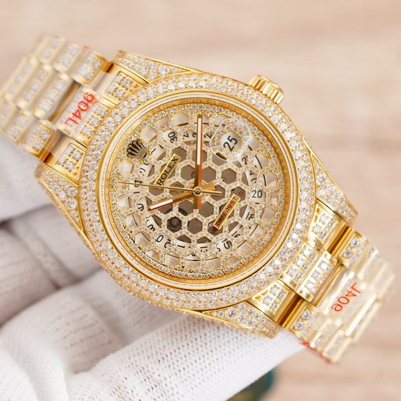 Rolex Day-Date Rainbow Diamond Dial 41mm Luxury Design-4