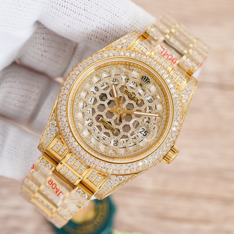 Rolex Day-Date Rainbow Diamond Dial 41mm Luxury Design-5