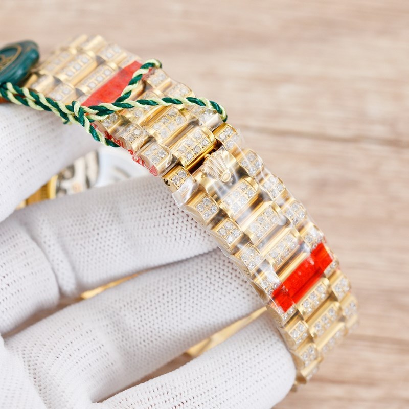 Rolex Day-Date Rainbow Diamond Dial 41mm Luxury Design-8