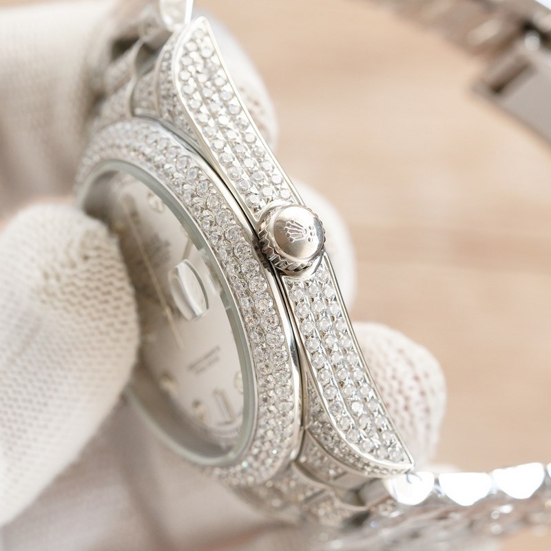 ROLEX Datejust 41mm Full Diamond Men's Replica Watch-5