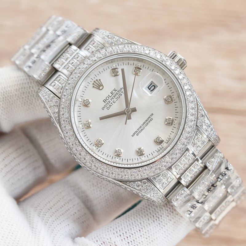 OLEX Rolex Men's Diamond Datejust 41mm Luxury Replica Watch-8