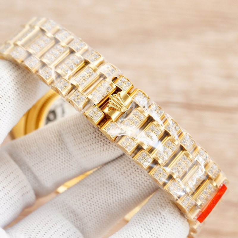 OLEX Rolex Men's Full Diamond Datejust 41mm Luxury Replica Watch-5