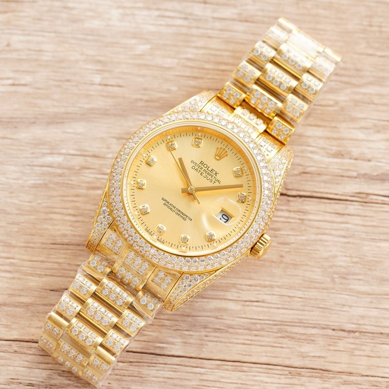 OLEX Rolex Men's Full Diamond Datejust 41mm Luxury Replica Watch-8