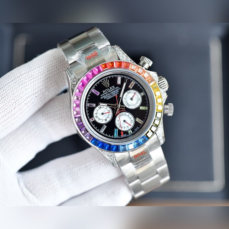 Rolex Rainbow Daytona 40mm Luxury Chronograph Replica Watch-3