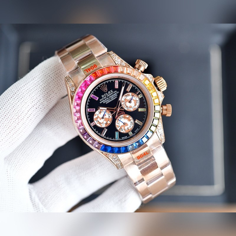 Rolex Rainbow Daytona 40mm Luxury Chronograph Replica Watch-4