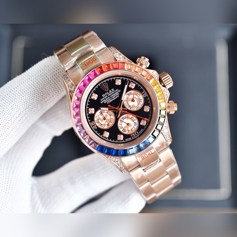 Rolex Rainbow Daytona 40mm Luxury Chronograph Replica Watch-5