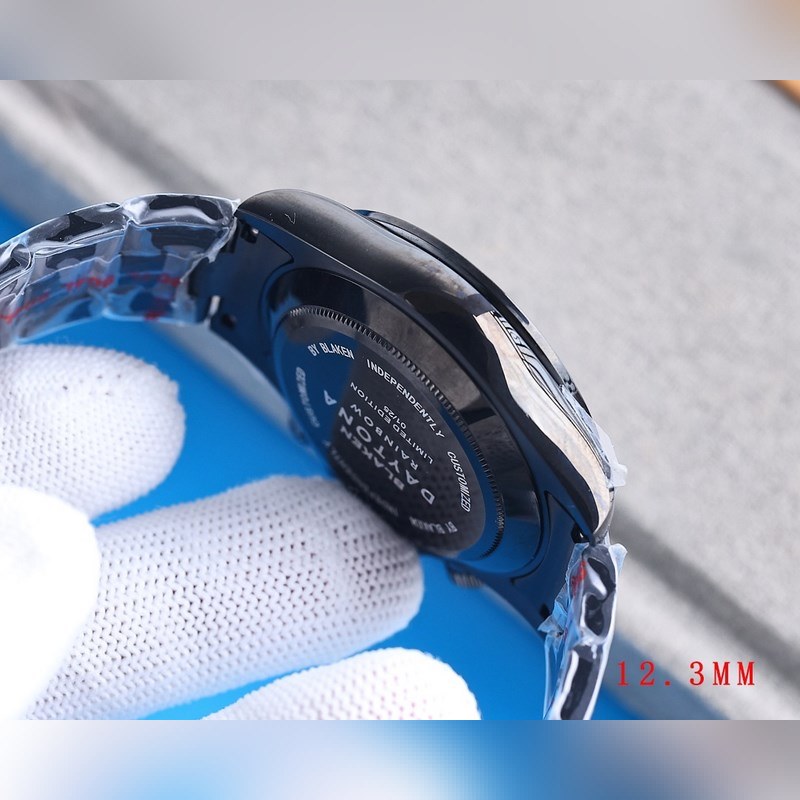 Rolex RILEX Daytona 4th Gen 12.3mm Black Steel Rainbow Diamond-7