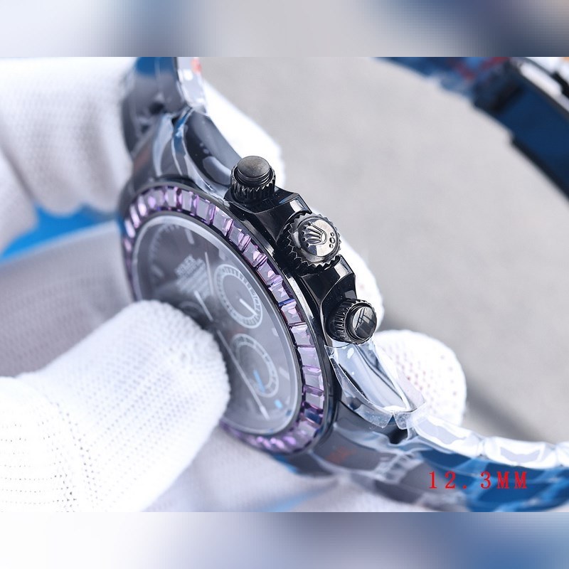 RILEX Rolex Daytona 4th Gen Stainless Steel Black Rainbow Diamond 12.3mm-7