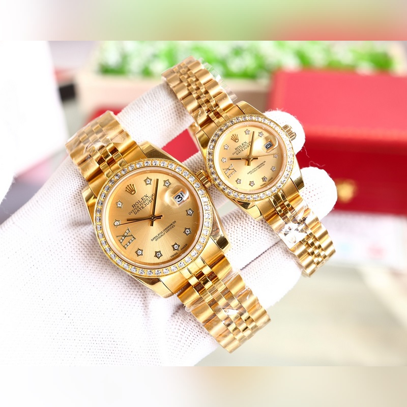 Rolex Datejust Couple Replica Watch Swiss 100% Quality Sapphire Crystal Waterproof Luminous-4