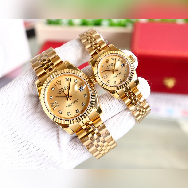 Rolex Datejust Couple Replica Watch Swiss 100% Quality Sapphire Crystal Waterproof Luminous-5